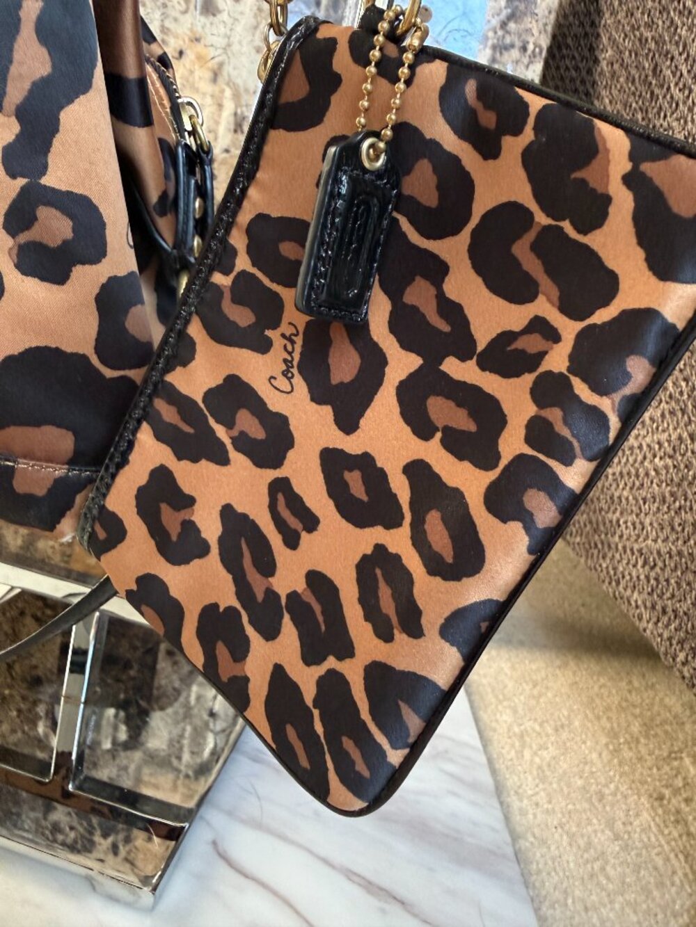 RARE & VINTAGE Coach Madison Sabrina Ocelot Satchel & Matching Wristlet - Picture 9 of 9